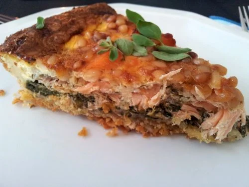 Lachs-Spinat-Quiche ohne Käse