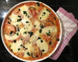 Überbackene Auberginen mit Mozzarella