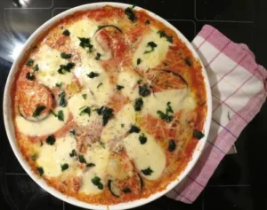 Überbackene Auberginen mit Mozzarella