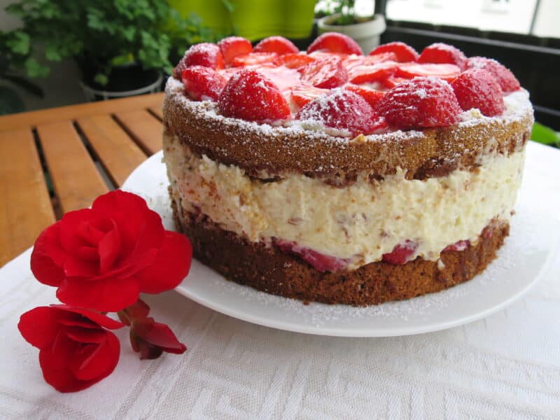 Erdbeer-Stracciatella Torte