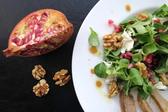 granatapfel-salat_mit_karamellisierten_birnen_1k Granatapfel-Salat mit karamellisierten Birnen