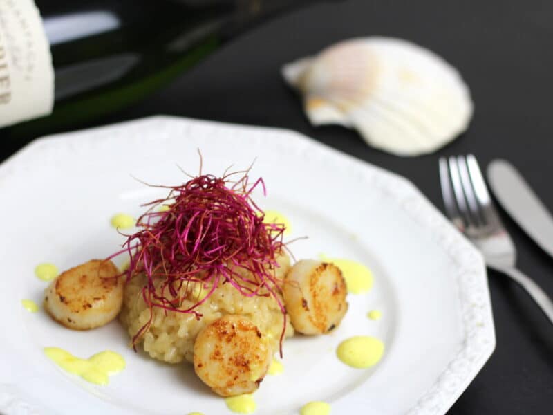 Jakobsmuscheln auf Champagner-Risotto